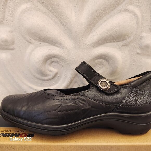 Romika Black Leather "Cassie 50" Mary Janes. NIB. Size EU 38/US 7-7.5 - Picture 2 of 11